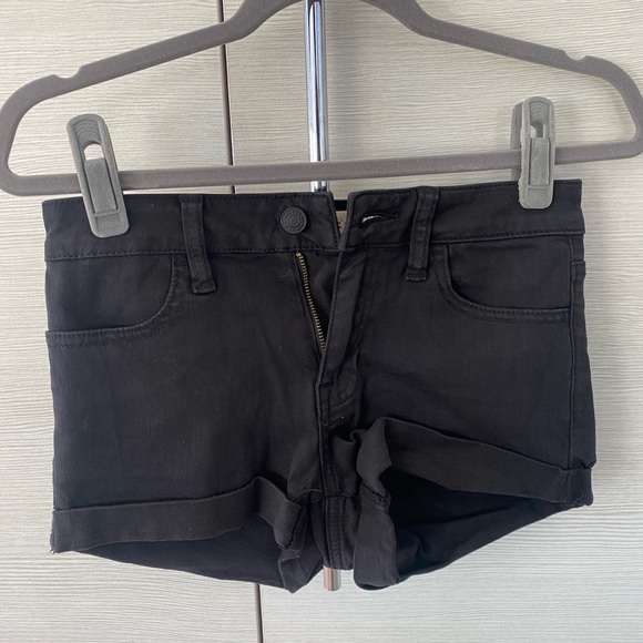Pacsun Black Super Stretch Shortie Denim Shorts - Picture 3 of 6